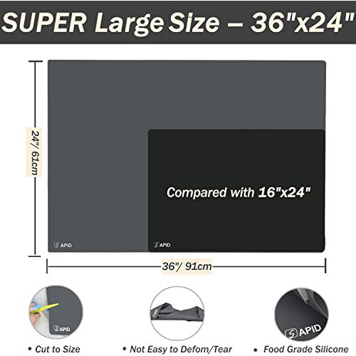 Mantel De Silicona Protector De Superficies 91x61cm Gris Osc 1