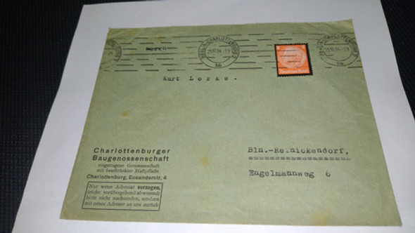 Alemania Sobre Circulado Desde Berlín   A Reinickrndorf 1934 0