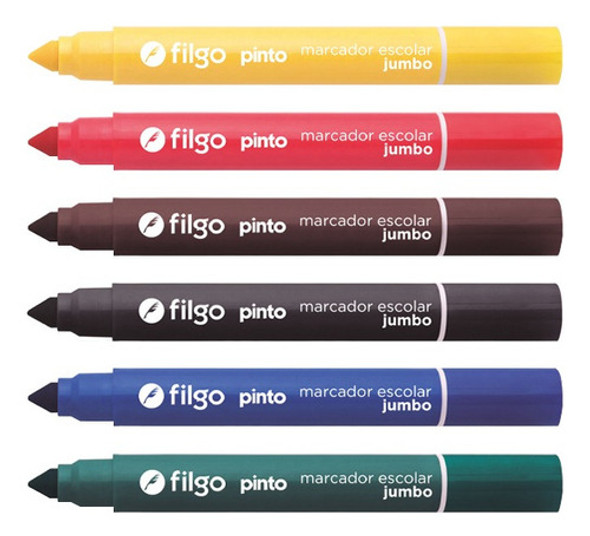 Marcador Marcadores Filgo Jumbo Escolar Al Agua X 6 Un 0