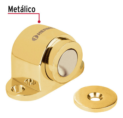 Tope Magnetico Para Puerta Acabado Laton Hermex Toma-1 1