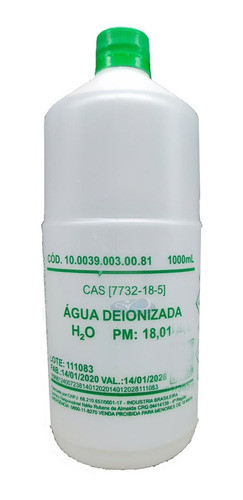 Agua Deionizada Desmineralizada 1lt Dinamica 0