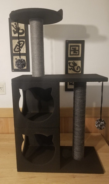 Rascador Para Gatos Con 2 Casitas 1 Rascador Para Gatos Con 2 Casitas 1