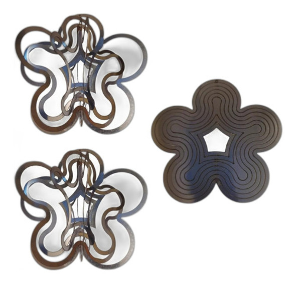 Wind Spinners / Móvil De Viento Acero Inox flor 30cm X3 0 Wind Spinners / Móvil De Viento Acero Inox flor 30cm X3 0