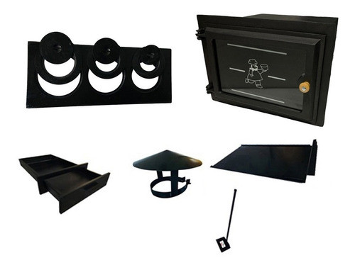 Kit Completo Forno P/ Fogão A Lenha Aço Quadrado + Chapa 3f 0