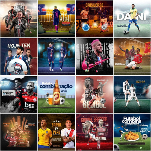 Pack Canva Futebol Editável 45 Artes + Stories 1