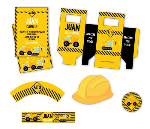 Construccion Kit + Props Regalo -textos Editables O Personal 0