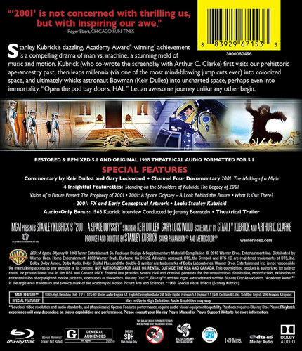 Blu-ray 2001 A Space Odyssey Remastered / Odisea Del Espacio 1