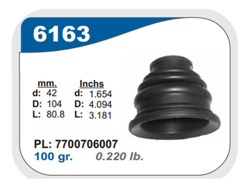 Capuchon Homocinetica Renault Logan/sandero L/caja 0