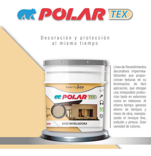 Polar Tex Proyectable Elástico Antifisuras 20 Litros Sanyo 1