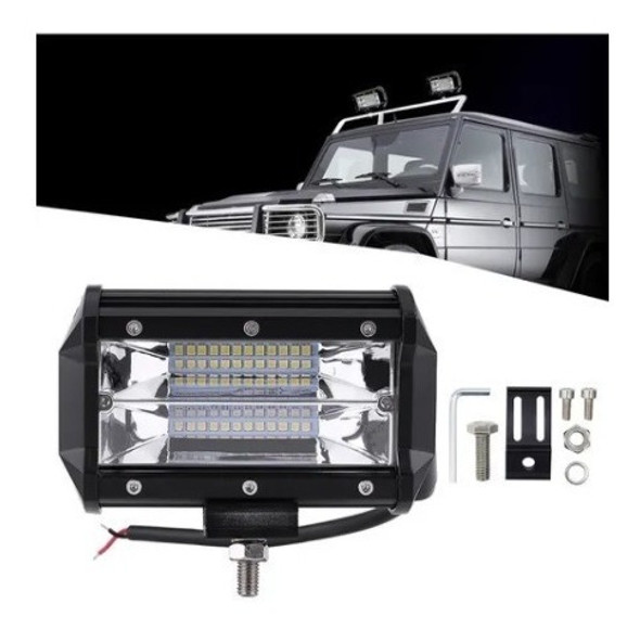 Barra Faro Auxiliar Led 72w 24 Leds Cree Spot/display  4x4 1