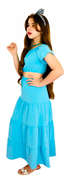 Conjunto Infantil Menina Saia Longa Blusa Juvenil Festa Luxo 0 Conjunto Infantil Menina Saia Longa Blusa Juvenil Festa Luxo 0