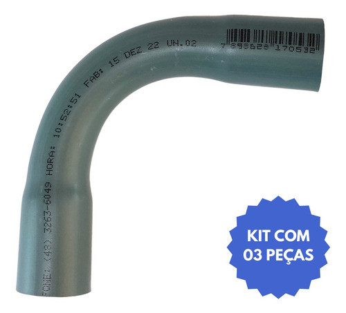 Kit 3 Uni Curva Pvc Rigido Para Eletroduto 3/4 90° Antichama 1