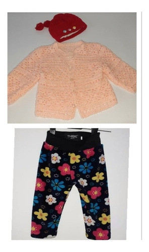 Lote De Beba Niña: Saco, Pantalón Polar Y Gorra. Lea 0
