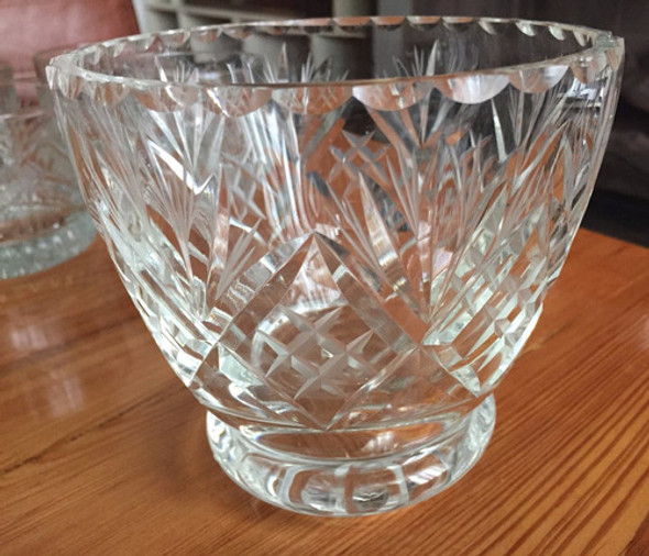 Hielera De Vidrio Profusamente Tallada Con Pinza 0