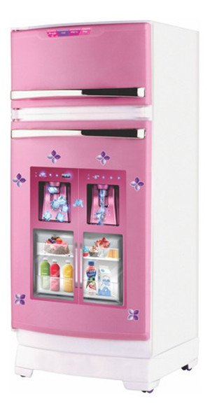 Brinquedo Geladeira Rosa Com Freezer Acoplado Magic Toys 1 Brinquedo Geladeira Rosa Com Freezer Acoplado Magic Toys 1