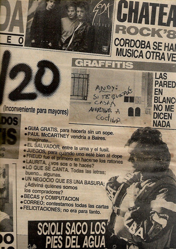 Revista 13/20 #2 1989 Chateau Rock 89 Sida Scioli Fito Paez 0