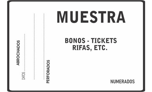 100 Bono Contribución - Tickets - Numerados Y Troquelados 0