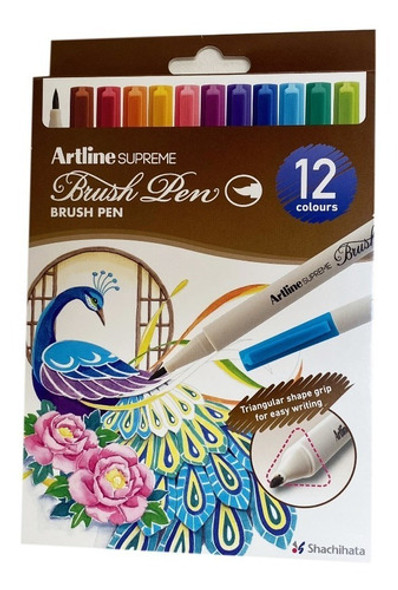 Marcadores Finos Pincel Brush Artline X 12 0