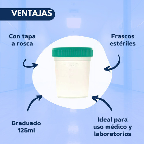 Frasco Recolector De Orina Estéril 125ml Greyton X 5 Un. 1