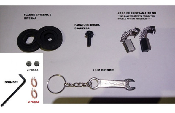 Jogo Escova+molas+jogo Flange+tampa+parafuso Makita 4100nh 0 Jogo Escova+molas+jogo Flange+tampa+parafuso Makita 4100nh 0