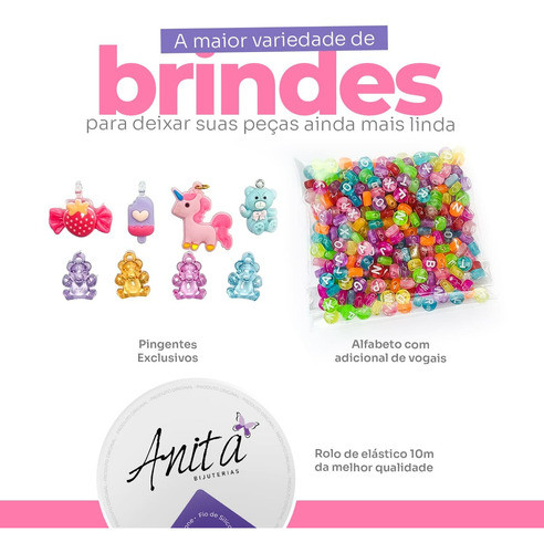Kit Para Montar Pulseira Com Letras 1.600 Peças Artesanato 1