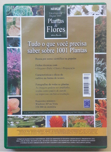 Dvd 1001 Plantas E Flores Enciclopédia Digital Natureza 1