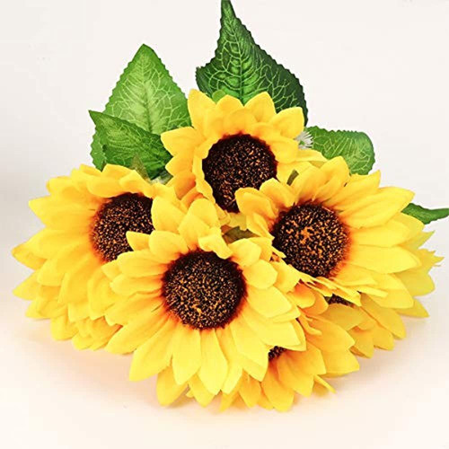 Mocoosy 4 Ramos De Girasoles Artificiales, Girasoles De Seda 1