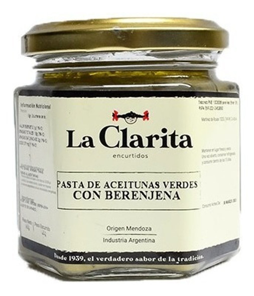 Pasta De Aceitunas Con Berenjena X190g  La Clarita 0