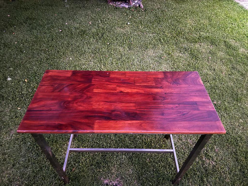 Mesa Desayunadora O De Arrime, Madera Lustrada  Patas Inoxid 1