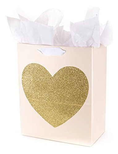 Bolsa De Regalo Grande De 13  Con Papel De Seda (corazón Con 0
