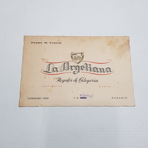 Antigua Postal La Argeliana Rosario Bazar Mag 62101 0