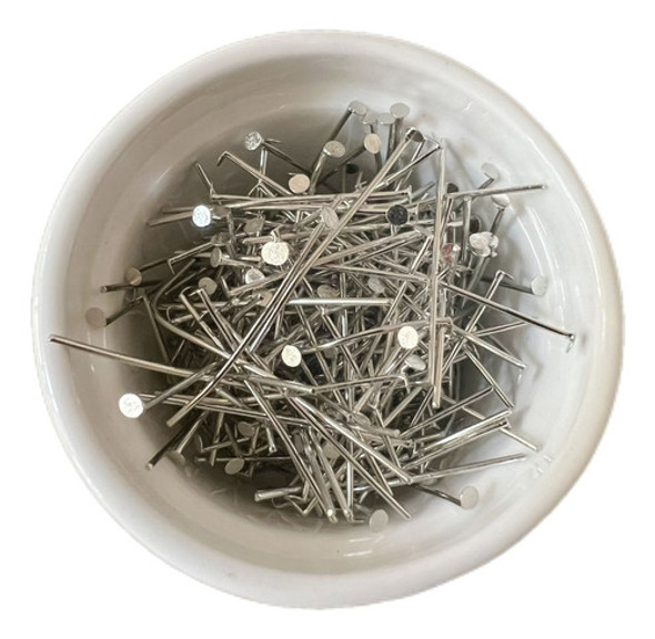 500 Peças Alfinete Contra Pino 35mm- Níquel- Bijuterias - T 0 500 Peças Alfinete Contra Pino 35mm- Níquel- Bijuterias - T 0