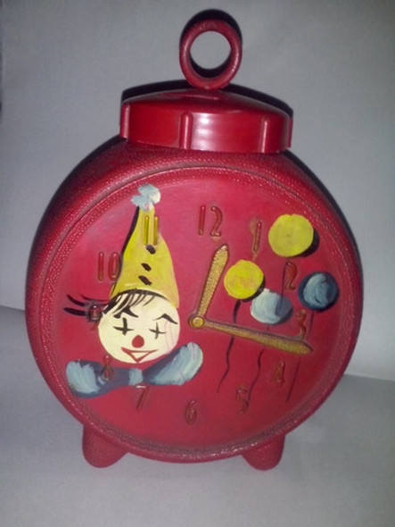 Alcancia  Reloj Antiga Decada Del 60 De Plastico Tal Fotos 0