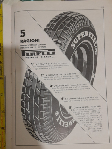 Antigua Publicidad Neumaticos Pirelli Italia Años 1931 Al 34 0