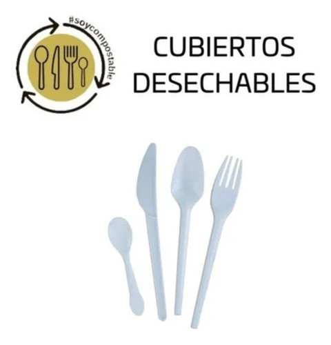 X100 Tenedores Descartables Compostables Ecológicos Leamau 1