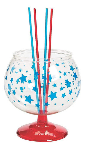 Fun Express - Pecera Patriótica Con Pajitas Para El Cuatro D 0