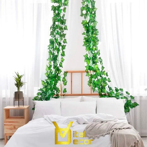 Kit 12 Heras 27 Metros Artificial Corrente Folhas Decoração 1