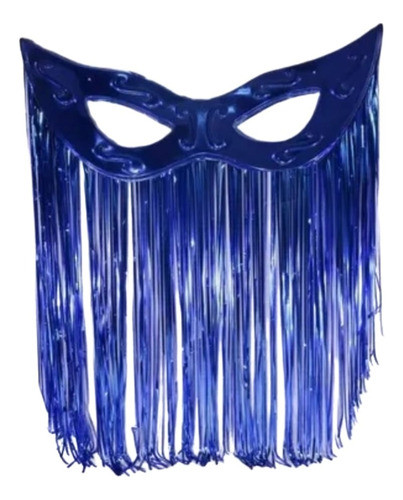 Máscara Azul Cortina  Carnaval  Metalizada Decoração 0