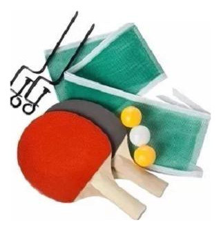 Jogo De Ping Pong Com 2 Raquetes 3 Bolas Rede Suporte 0