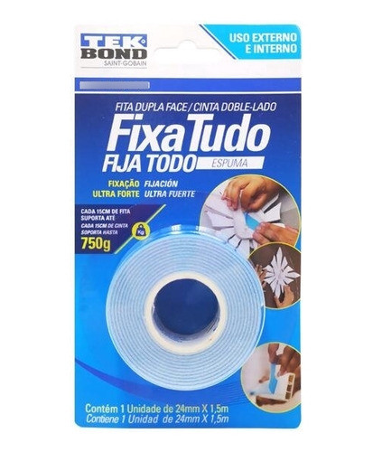 Fita Dupla Face Fixa Tudo Espuma 24mm - 1.5mt 0