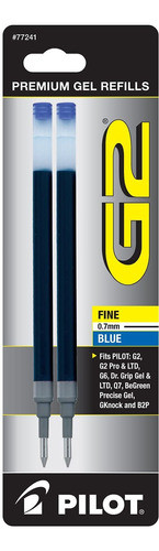 12 Cartuchos Pilot G2 Gel 0.7mm Azul 1