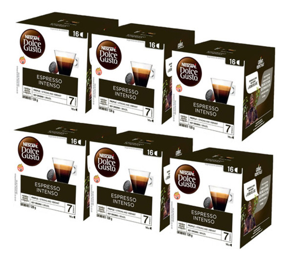 6 Cajas De 16 Capsulas Dolce Gusto Espresso Intenso Nescafé 0