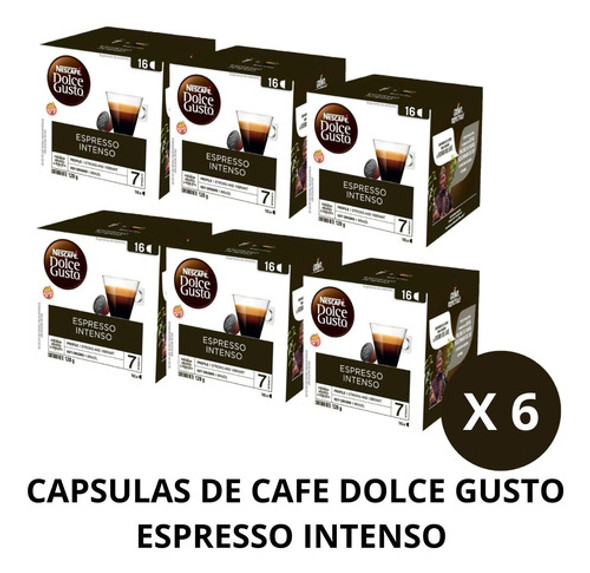 6 Cajas De 16 Capsulas Dolce Gusto Espresso Intenso Nescafé 1
