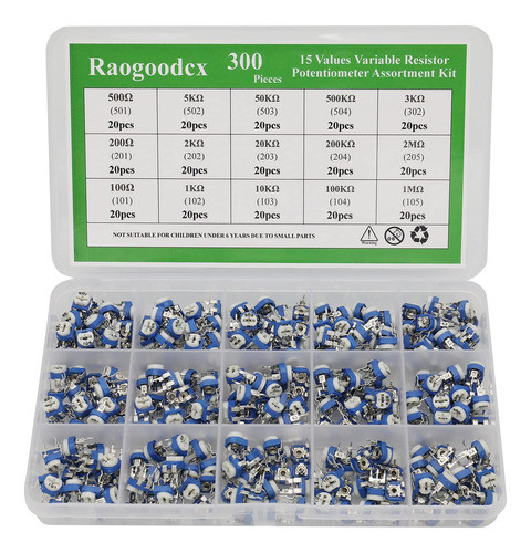 Kit Surtido De 300 Unidades De 15 Valores De 100 Ohmios - 2m 0