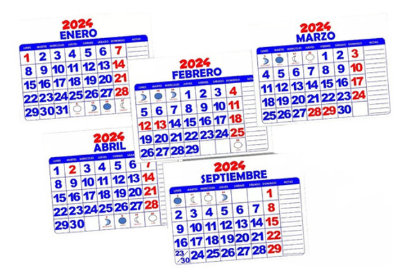 Calendarios Mignon 2024 Kit Imprimible Vectores Pdf + Jpg 0