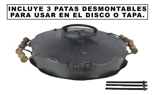 Disco Con Tapa Bifera 46 50 Cm + Mechero Porta Garrafa Negro 1