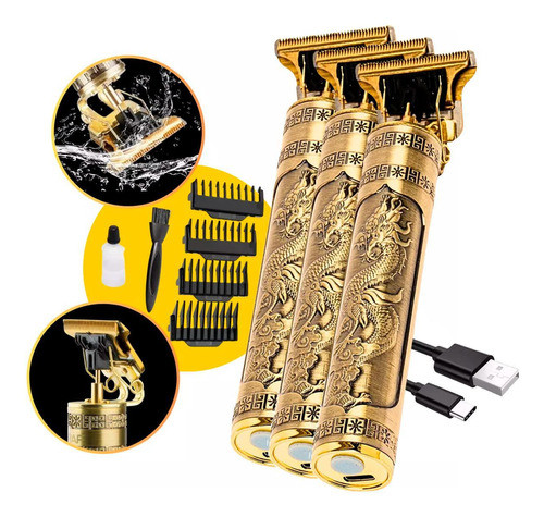 Kit 3 Máquinas Cortar Cabelo Faz Pezinho Risco Desenho 1