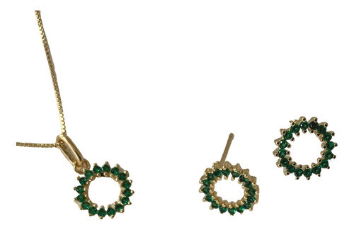 Conjunto Colar+brinco Cravejado Em Zirconias 0