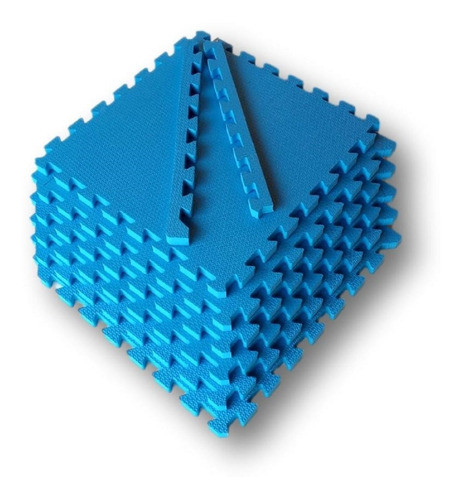 Kit 12 Placas Tatames Tapetes Eva 50x50x1cm 10mm Azul Royal 0