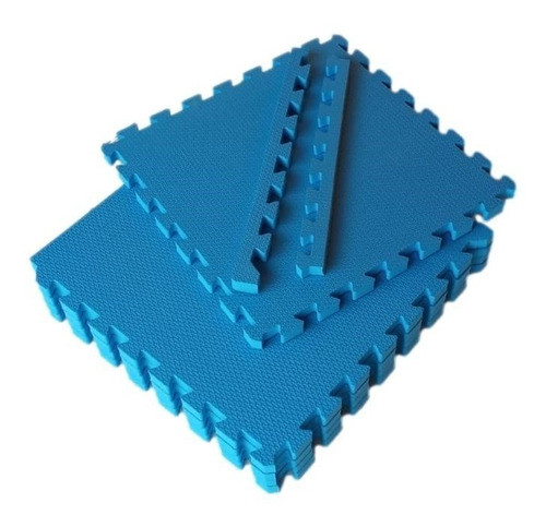 Kit 12 Placas Tatames Tapetes Eva 50x50x1cm 10mm Azul Royal 1